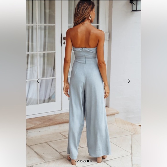 Hello Molly NWT Pop Records Olive Strapless Jumpsuit - Picture 5 of 14